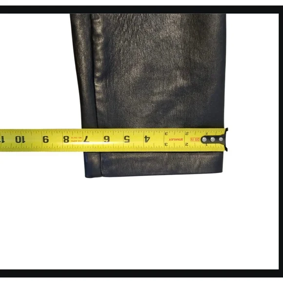 Aritzia Wilfred Leather Straight Leg High Waist Black Pant Size 4 - Picture 8 of 11